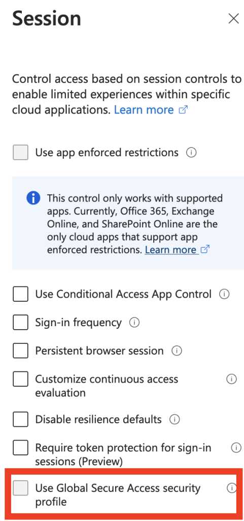 Use Global Secure Access security profile