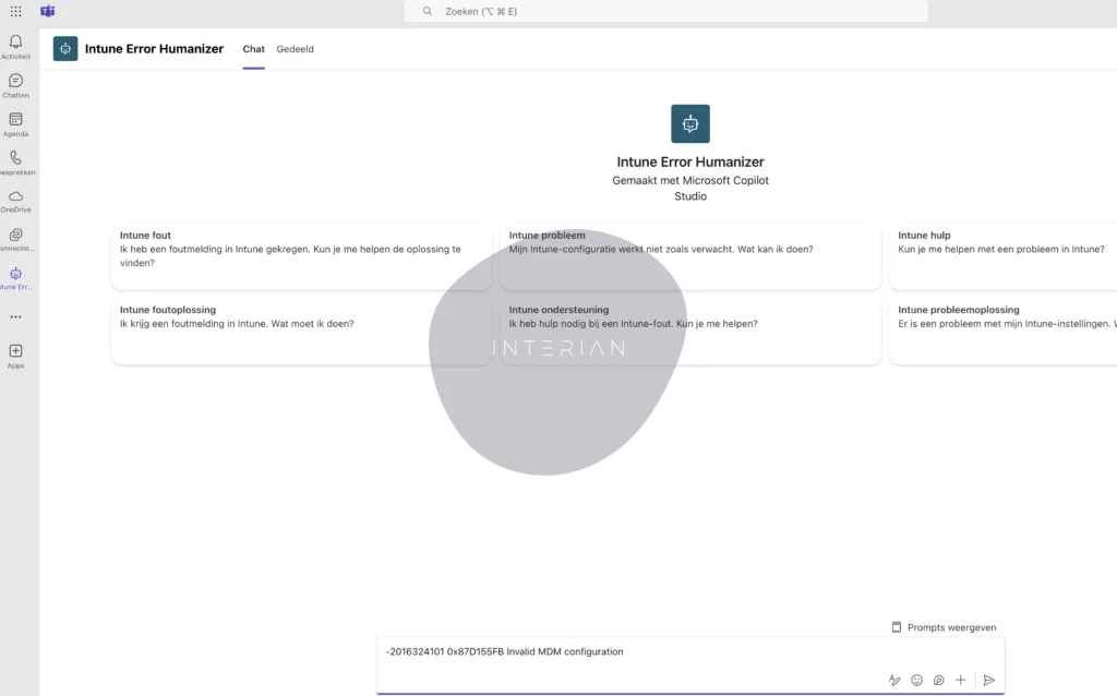 Agent added in teams