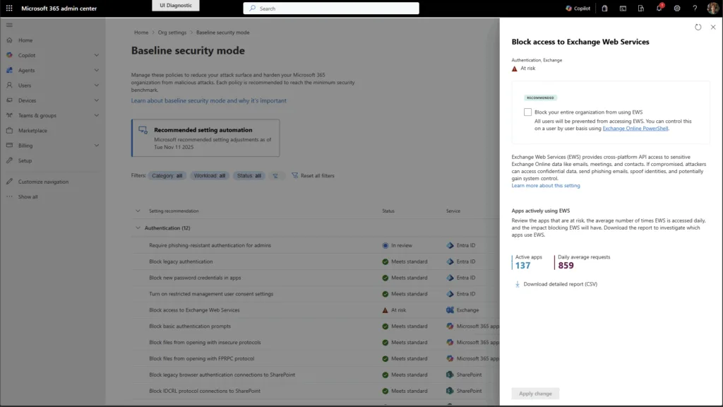 Activate Baseline Security Mode Control