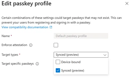 Passkey profile