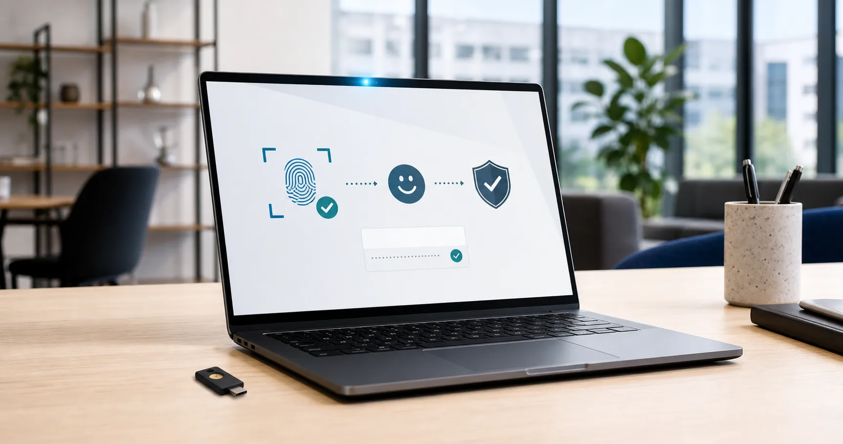 Microsoft Entra passwordless password change using a passkey, Windows Hello and a FIDO2 security key